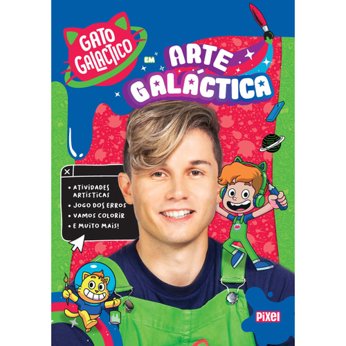 Estojo Duplo p/ Colorir Gato Galáctico r Infantil no Shoptime