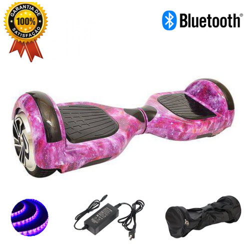 Hoverboard Bluetooth Barato Com Led 6,5' Poleg. Com Alça Cor Fogo