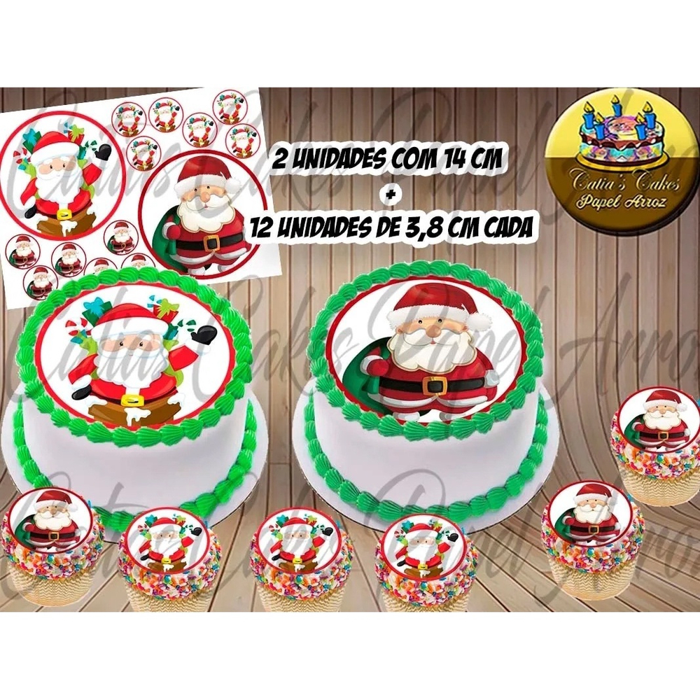 Natal Papel De Arroz Para Bolo 1 Kg Redondo E Cupcake em Promoção na  Americanas, bolo de maquiagem redondo 