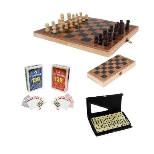 Kit Jogo de salão 1 Jogo de domino profissional 28 peças e 2