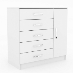 Cômoda 5 Gavetas 1 Porta Zurique Evidência Móveis Menor preço em Cômoda 5 Gavetas 1 Porta Zurique Evidência Móveis