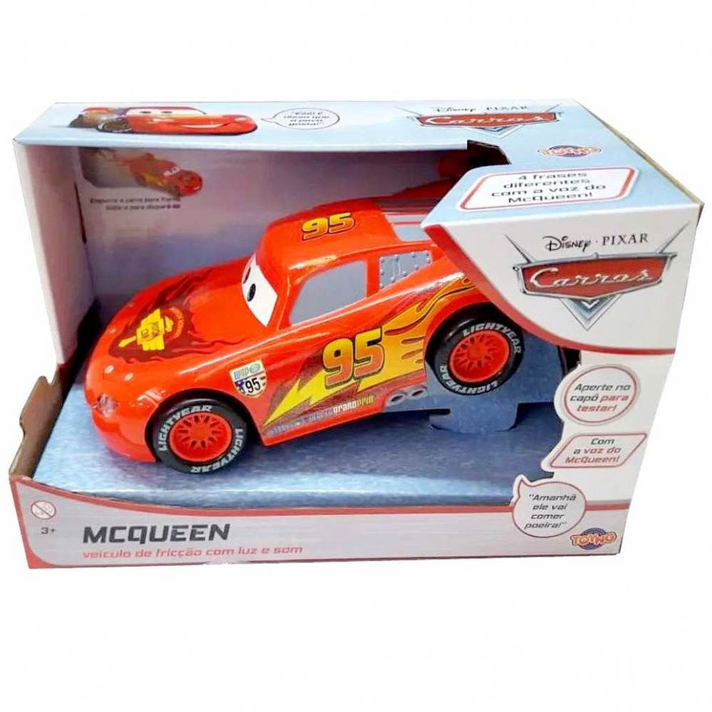 Carrinho De Corrida Relâmpago McQueen Raio Divertido De Plástico