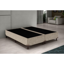 Menor preço em Cama Box Queen Bipartido Bello Box - Suede Bege 40x158x198