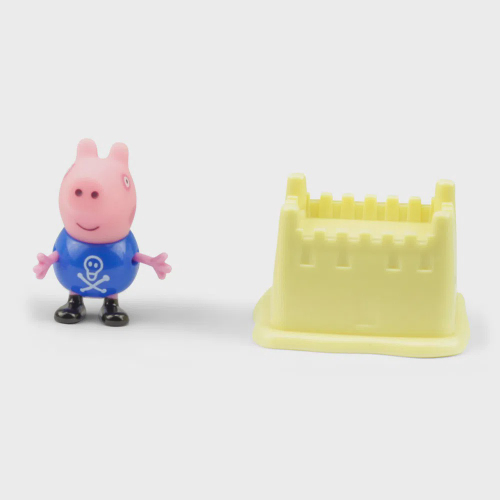 Figura com Acessório - 10 cm - Peppa Pig - George com Castelo de Areia - dtc