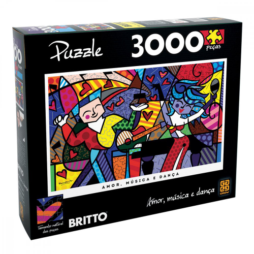 Jogo Puzzle Quebra Cabeça 1000 Peças Romero Britto Grow na