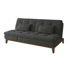 Sofá-Cama 3 Lugares Casal Amanda com Pés de Madeira Suede Cinza é boa?