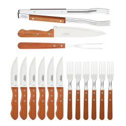 Kit para Churrasco Tramontina Dynamic 15 peças Aço Inox com Madeira Menor preço em Kit para Churrasco Tramontina Dynamic 15 peças Aço Inox com Madeira