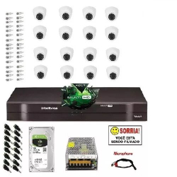 Kit 16 Câmeras Infra Dome + Dvr 16 Canais Intelbras + hd 1 Tb Menor preço em Kit 16 Câmeras Infra Dome + Dvr 16 Canais Intelbras + hd 1 Tb