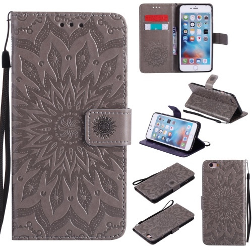 Iphone 6 Plus 6s 14cm Gray Wallet Case A Slim Tm Sun Pattern Embossed Pu Leather Magnetic Flip Cover Card Holders Hand Strap Purse - Designer Leather Iphone 6 Plus Wallet Case Iphone 6 Plus 6s 14cm Gray Wallet Case A Slim Tm Sun Pattern Embossed Pu Leather Magnetic Flip Cover Card Holders Hand Strap Purse - Designer Leather Iphone 6 Plus Wallet Case