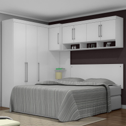 Quarto Modulado Casal Módena 5 Peças Composição 3 Demóbile Menor preço em Quarto Modulado Casal Módena 5 Peças Composição 3 Demóbile