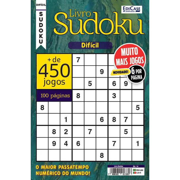 Revista Sudoku Médio & Difícil Mais De 450 Jogos.