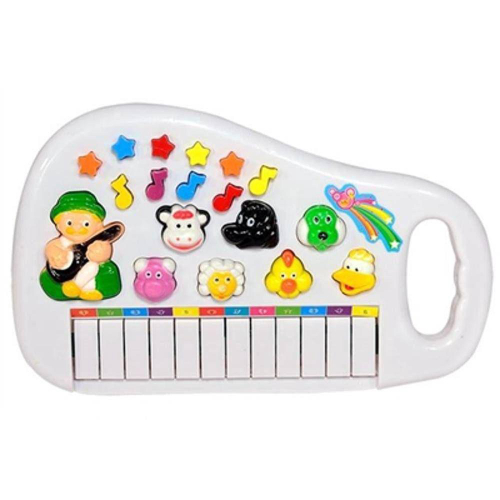 Brinquedo Piano Teclado Animal Brinquedo Infantil Sons Fazenda Sitio