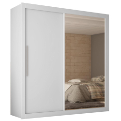 Guarda Roupas 2 Portas Solteiro Real Branco Acetinado Menor preço em Guarda Roupas 2 Portas Solteiro Real Branco Acetinado