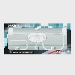 Menor preço em Kit 5 Peças De Acessórios Para Banheiro Cristal Onix Artplas