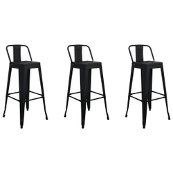 Kit 3 Banqueta Tolix Stool Iron Design Industrial com Encosto 100 cm Aço Cozinha Bar Bistrô Bancada Preta Menor preço em Kit 3 Banqueta Tolix Stool Iron Design Industrial com Encosto 100 cm Aço Cozinha Bar Bistrô Bancada Preta