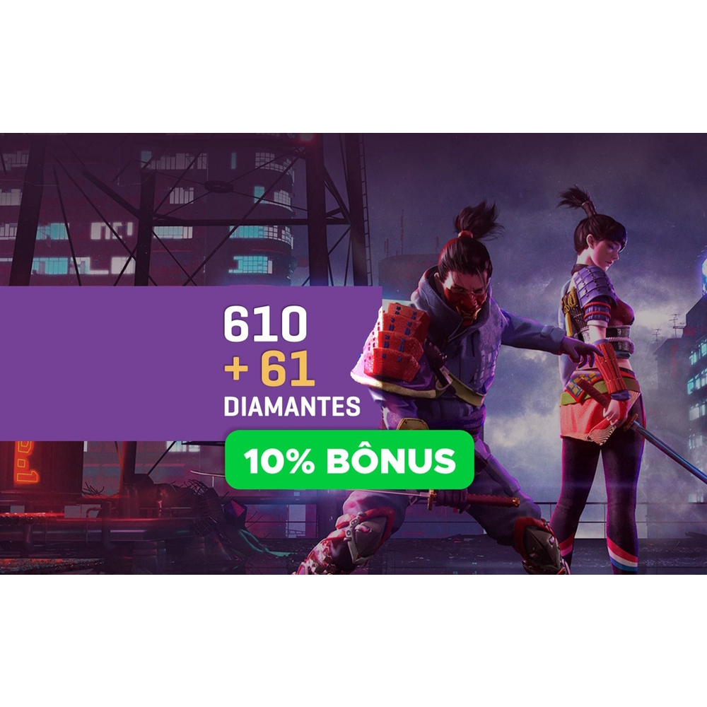 Free Fire - 100 Diamantes + 10% de Bônus