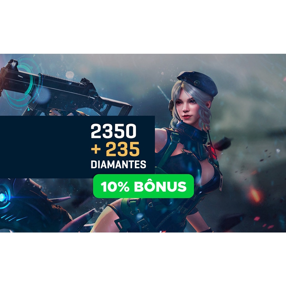 Free Fire - 2.350 Diamantes + 10% Bônus