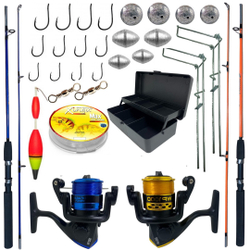 Kit Pesca Pescaria Completo 2 Varas Molinete + Acessórios Menor preço em Kit Pesca Pescaria Completo 2 Varas Molinete + Acessórios