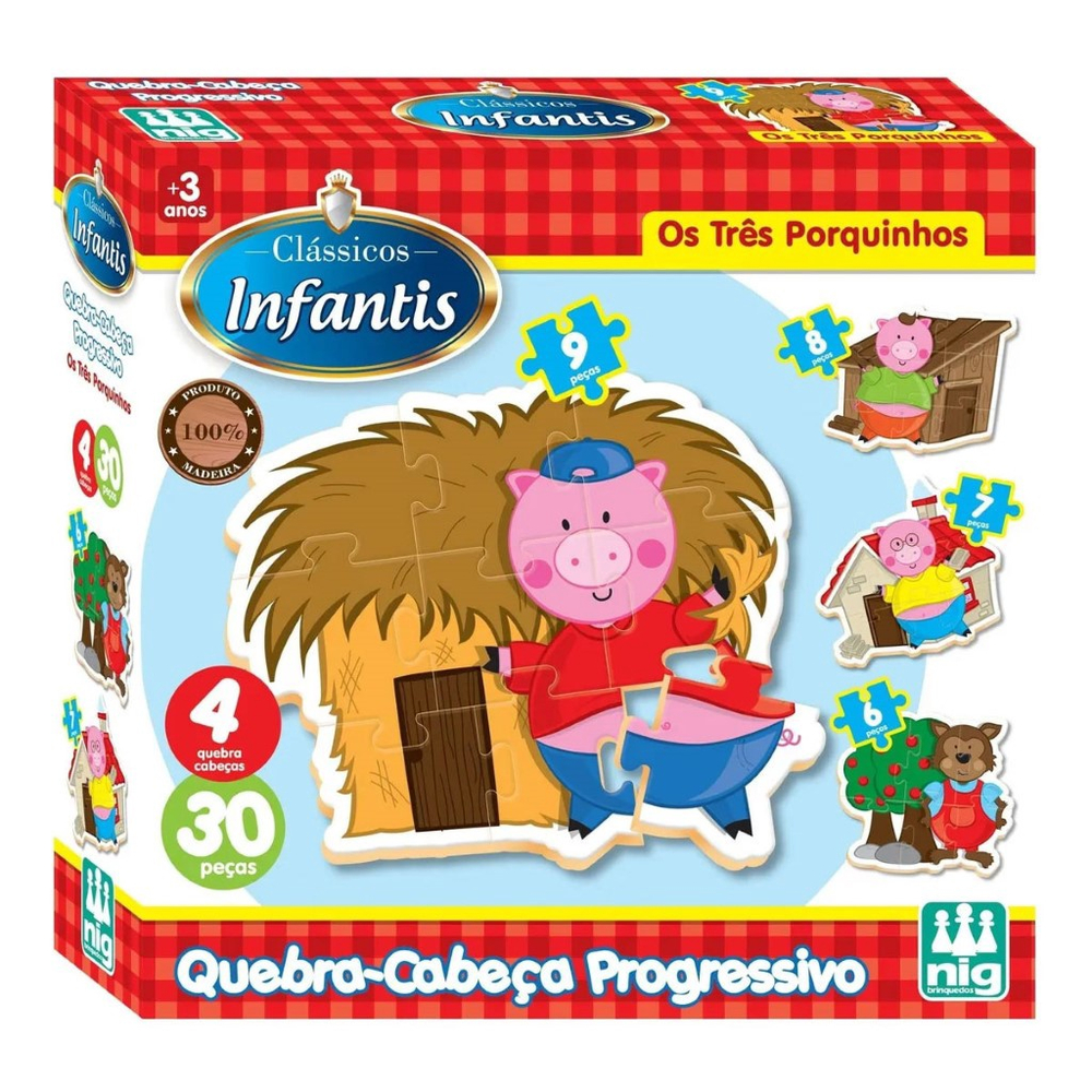 Kit Brinquedo Educativo Quebra-cabeça Infantil Barato Inmetr