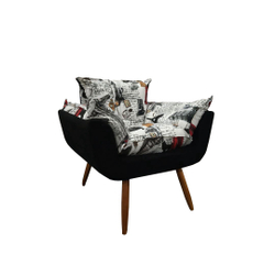 Poltrona Decorativa Opala Suede Composê Paris Vermelho Pés Madeira Mz Decor Menor preço em Poltrona Decorativa Opala Suede Composê Paris Vermelho Pés Madeira Mz Decor