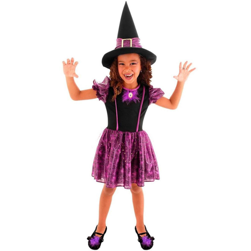 Fantasia Personagem Infantil Bruxa Halloween - FantasiAdoro