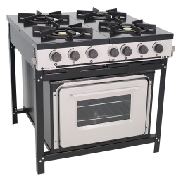 Fogão Industrial 4 Bocas Com Forno Linha Bravo Br4bf - Venâncio Menor preço em Fogão Industrial 4 Bocas Com Forno Linha Bravo Br4bf - Venâncio