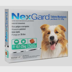 Nexgard Cães 10 a 25 kg Cx 3 comprimidos - Merial Menor preço em Nexgard Cães 10 a 25 kg Cx 3 comprimidos - Merial