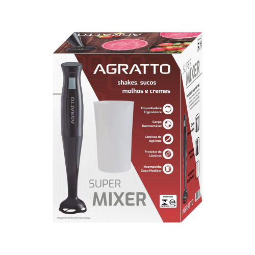 Super Mixer Preto 200w Com Copo Mx-02 220v Agratto Menor preço em Super Mixer Preto 200w Com Copo Mx-02 220v Agratto