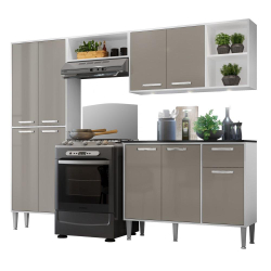Cozinha Completa Compacta c/ 3 Leds, Armário e Balcão c/ Tampo 4 pçs Xangai Multimóveis Bca/Lca Fumê é boa?