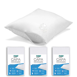 Kit 3 Capas Protetoras de Travesseiro Repelente a líquidos Nap Home Menor preço em Kit 3 Capas Protetoras de Travesseiro Repelente a líquidos Nap Home