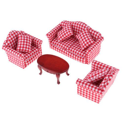 Conjunto Miniatura De Mesa E Sofá De Madeira, Brinquedo Modelo Para Móveis  De Casa De Boneca 1/12 em Promoção na Americanas