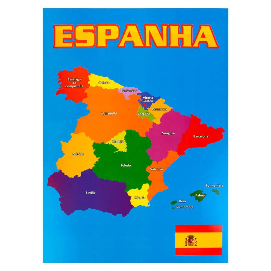 Mapa Espanha de parede