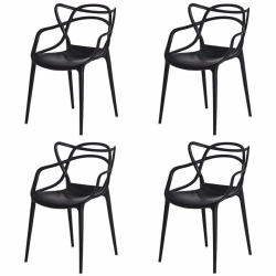 Cadeira Allegra Design Cozinha Sala de Estar Jantar Empilhável Trato - Preto Menor preço em Cadeira Allegra Design Cozinha Sala de Estar Jantar Empilhável Trato - Preto