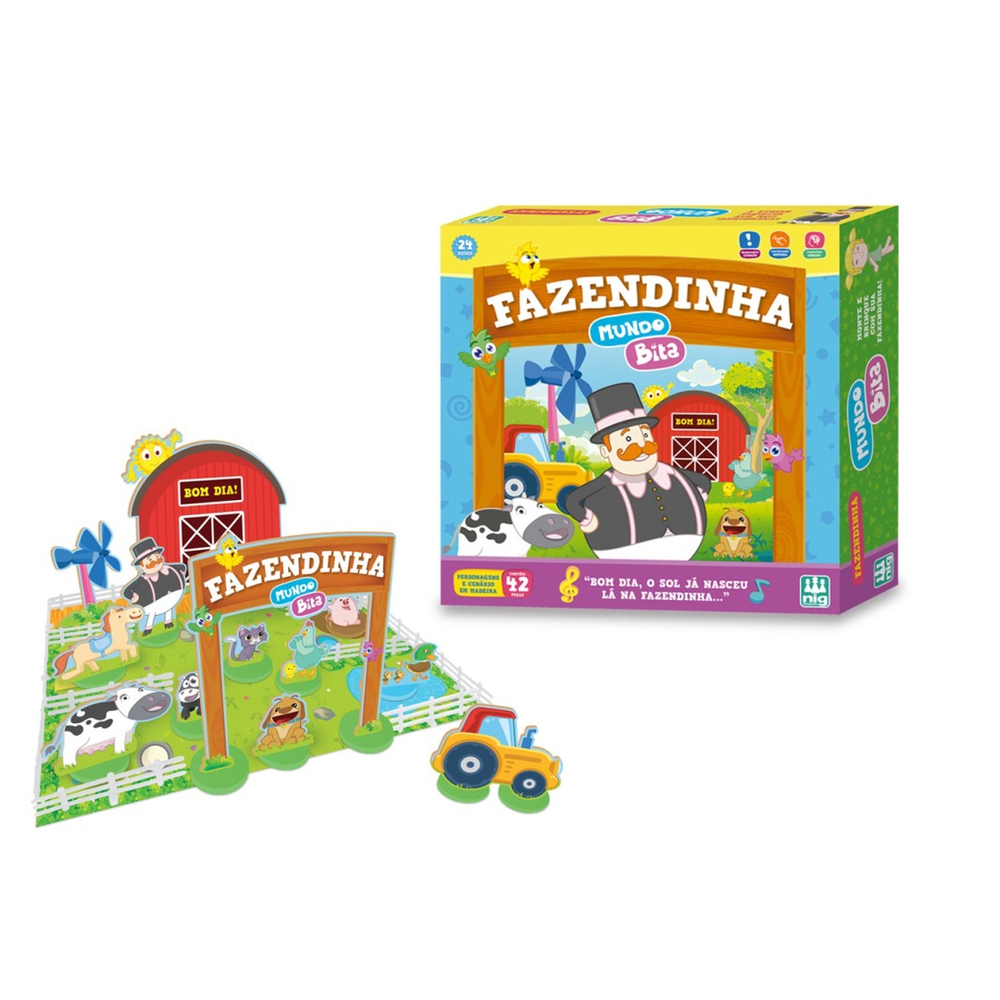 Jogo De Tabuleiro Montar Minha Fazenda Com 41 Peças Nig - ShopJJ