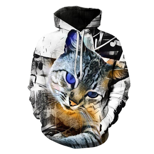 blue cat moletom com capuz