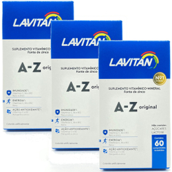 Kit 3x Lavitan A-z Original 60 Comprimidos Cimed Menor preço em Kit 3x Lavitan A-z Original 60 Comprimidos Cimed