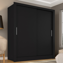 Guarda Roupa Solteiro Paloma 2 Portas Preto Fosco - Moveis Arapongas Menor preço em Guarda Roupa Solteiro Paloma 2 Portas Preto Fosco - Moveis Arapongas