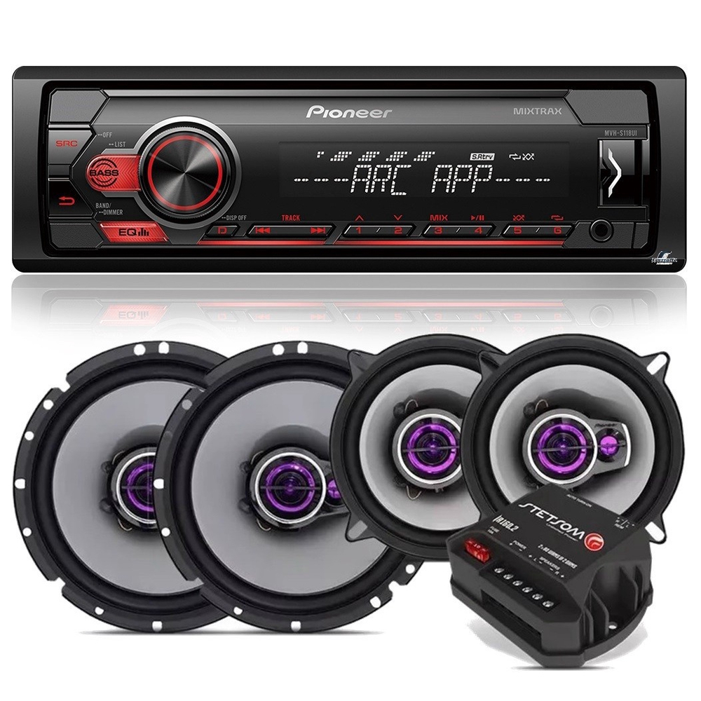 Pioneer Mixtrax Mvh-s118ui + 4 Falante 5 E 6 + Módulo Som Potente no ...