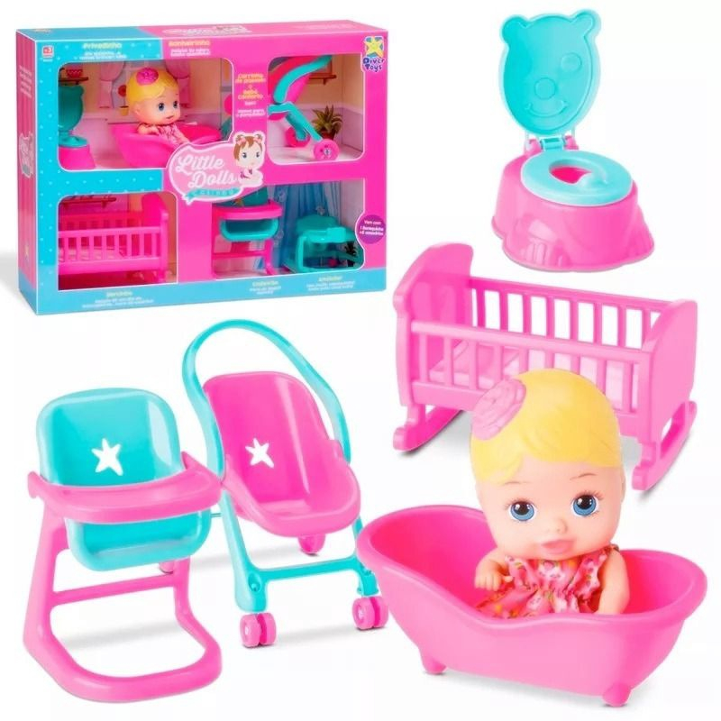 Boneca little dolls c/ casinha divertoys no Shoptime
