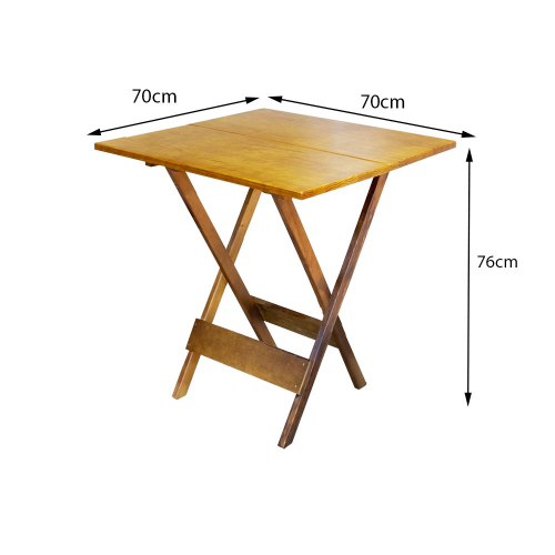 Conjunto De Mesa Com 4 Cadeiras De Madeira Dobravel 70x70 Mel - Imagem 3