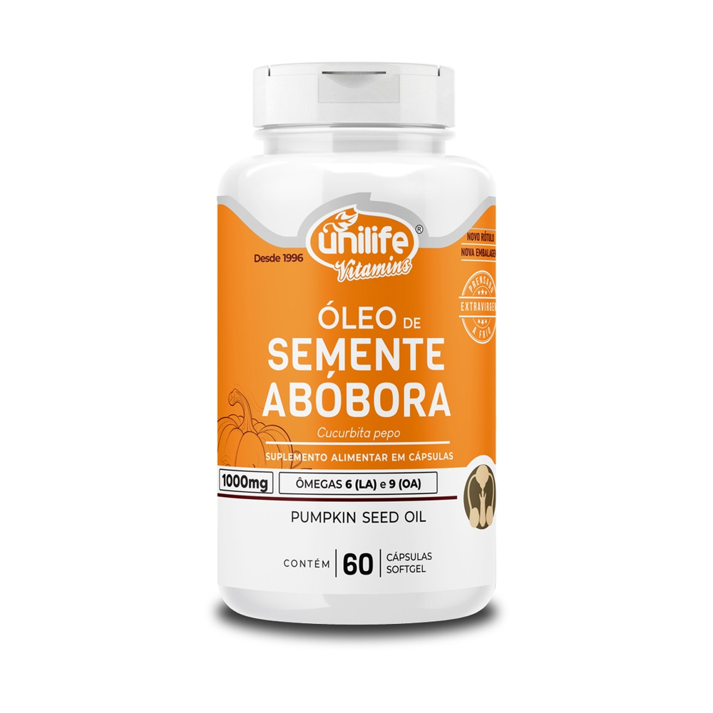 Óleo De Semente De Abóbora 1200Mg Unilife 60 Cápsulas No Shoptime