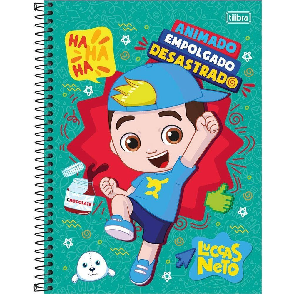 Caderno de Desenho CD 80fls Azul Luccas Neto Tilibra - Welban