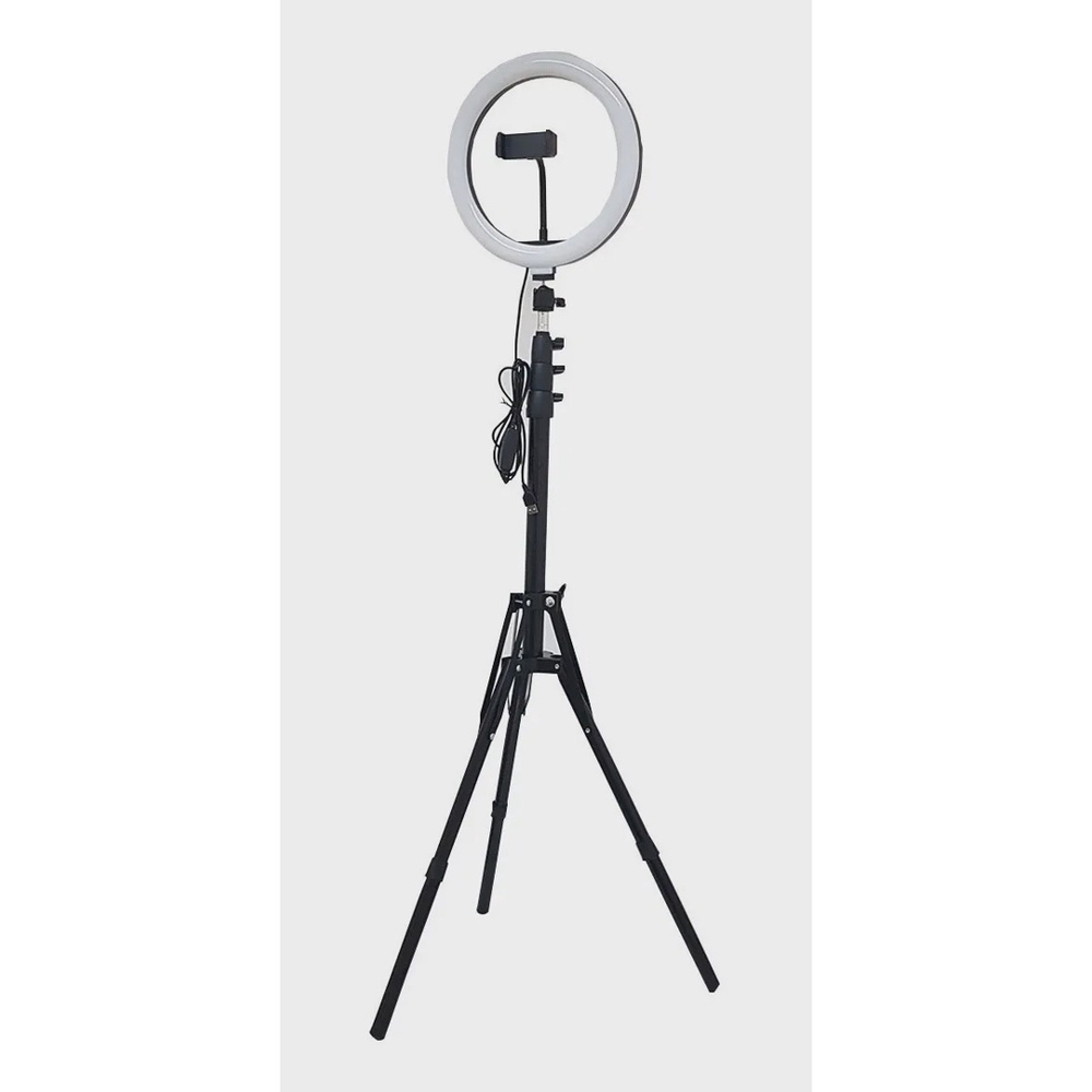 iluminador led ring light 26cm com tripé profissional teem