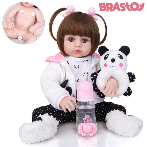 Boneca Bebê Reborn Menina Realista Bebê 100% Silicone - Milk