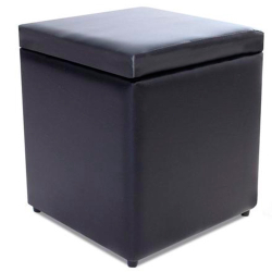 Puff Baú Porta Objetos 40x40x45cm Corino Preto bf Colchões Menor preço em Puff Baú Porta Objetos 40x40x45cm Corino Preto bf Colchões