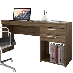 Mesa para Escritório 51015 Office 2 Gavetas Nogal Trend - Notavel Menor preço em Mesa para Escritório 51015 Office 2 Gavetas Nogal Trend - Notavel