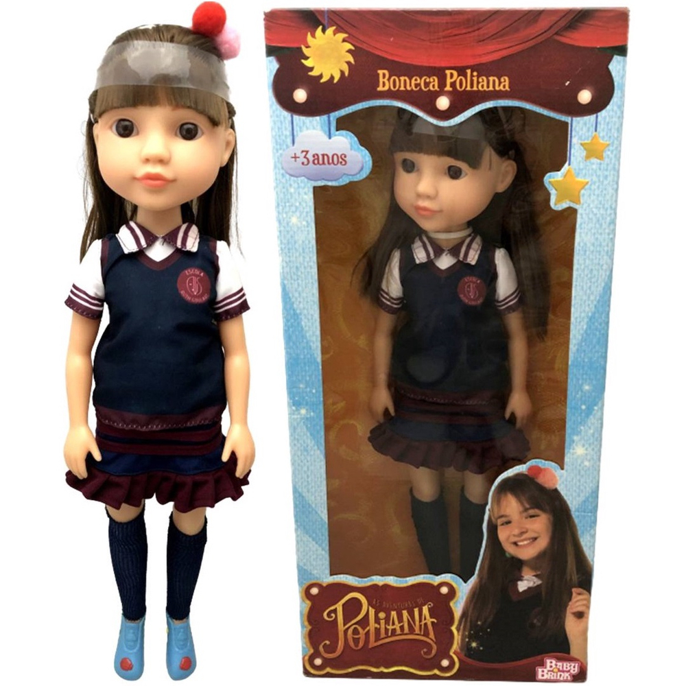 Brinquedo Boneca Grande Menina Poliana Roupa Tradicional Uniforme -  Personagem Da Atriz E Cantora Sophia Valverde Novela Infantil As Aventuras  De Poliana Sbt - Novabrink em Promoção na Americanas