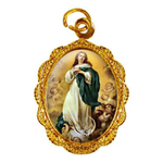 100 Medalhas De Alumínio Imaculada Conceição - Mod 3 Dourada