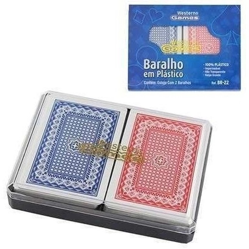 Cartas de Jogar Baralho Com 2 Baralhos Azul e Vermelho - ShopJJ -  Brinquedos, Bebe Reborn e Utilidades