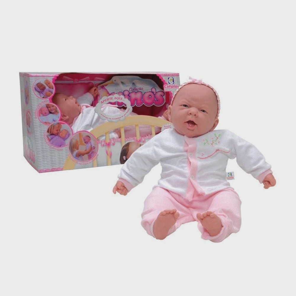 Boneca Infantil Bebê Reborn Coleçao Ninos Dormindo Com Som e Peso De Bebe  De Verdade 50cm Cotiplás 2212 em Promoção na Americanas